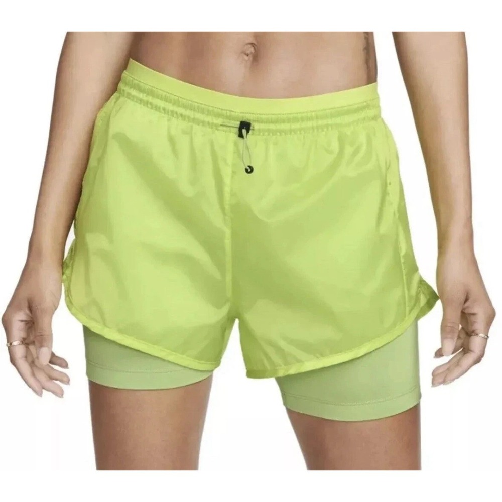 Nike Women's Icon Clash Tempo Luxe Running Shorts Green DM7739-321‎ Size XS